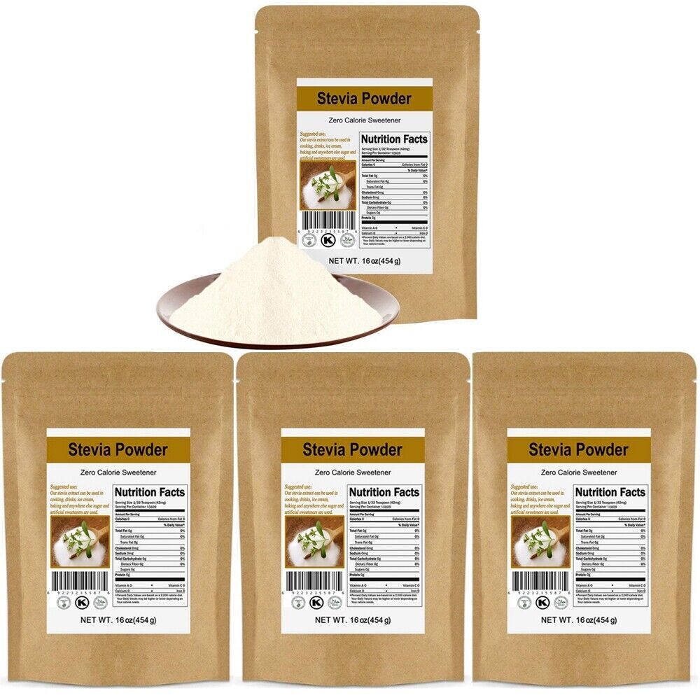 PURE STEVIA EXTRACT POWDER STEVIOSIDES NATURAL SWEETENER 0 Cal SUGAR SUBSTITUBES