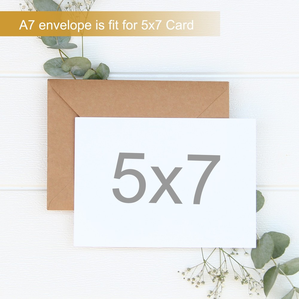30 Pack A7 Envelope, 5x7 Card Round Edge Envelope with Gold Border, Black