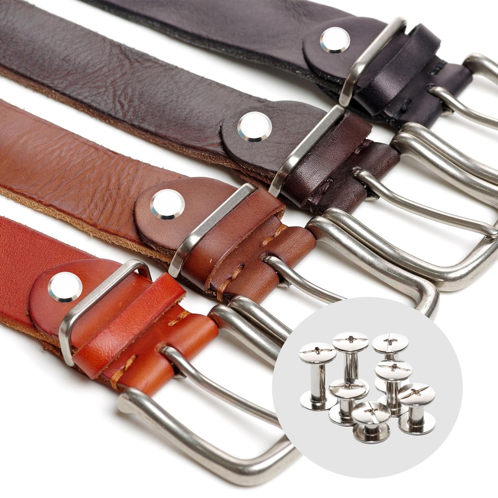 120 Sets Silver M4 Chicago Screws Leather Assorted Kit 6 Sizes Binding