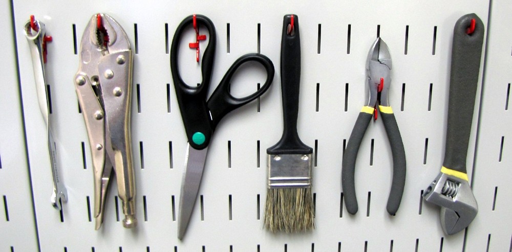 Standard Slotted Hook Pack Metal Pegboard Hooks Tool Board Red Garage Storage