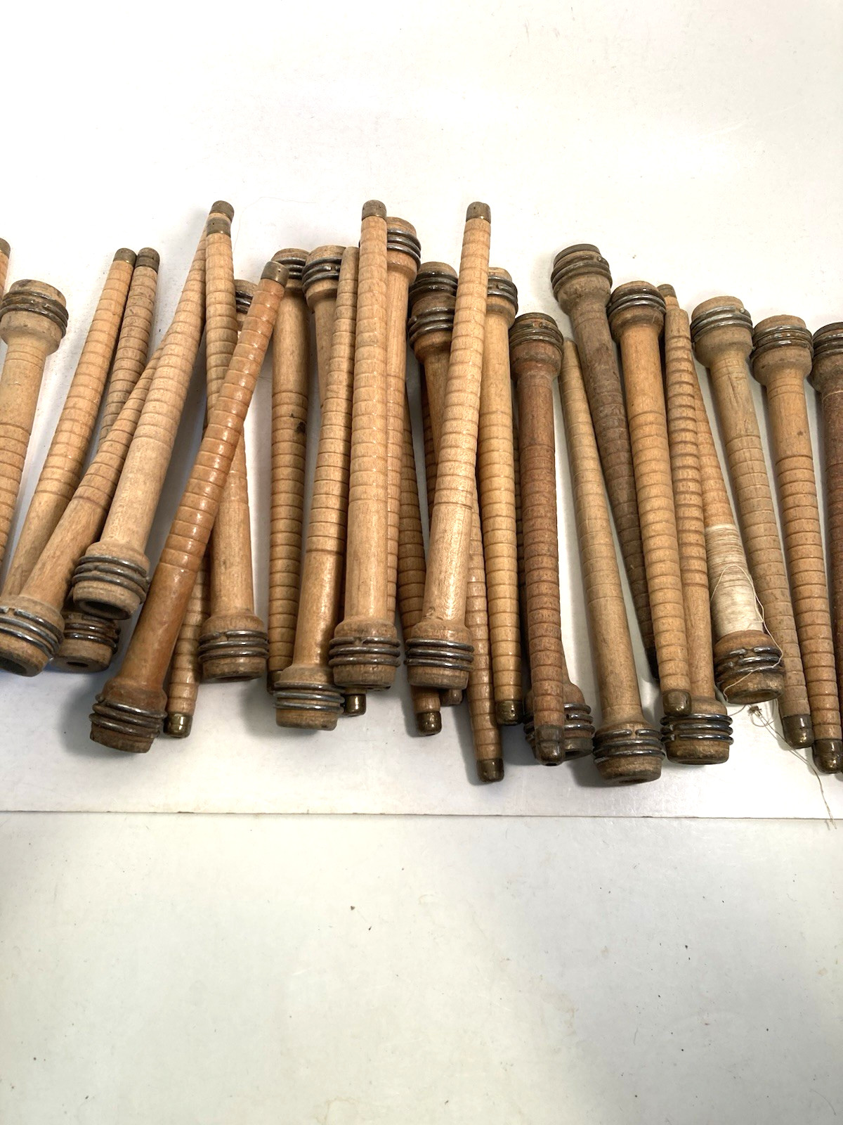 Wood Bobbins Spools Wooden Industrial Style Spindles 8.75" Wooden Quills Lot-30: