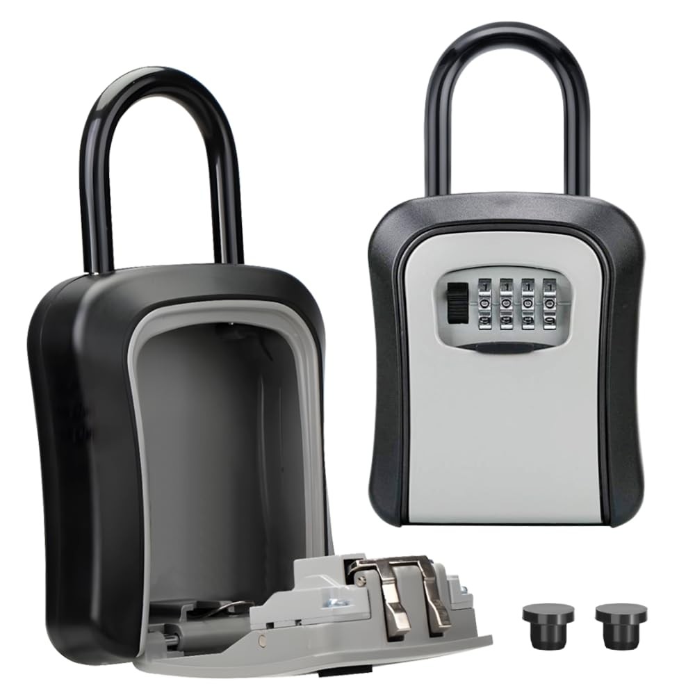 Lock Box for Keys with Code Key Storage Lockbox for Outside House Real Estate...