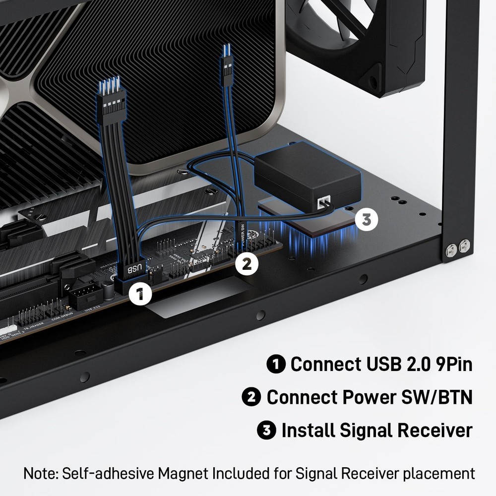 Wireless PC Power Button Remote Computer Motherboard Switch USB Receiver