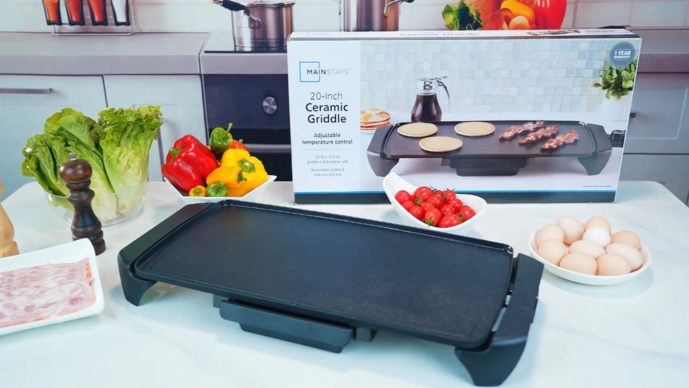 20” Electric Griddle - Non-Stick, Temperature Control,1500 W,Ceramic Coating