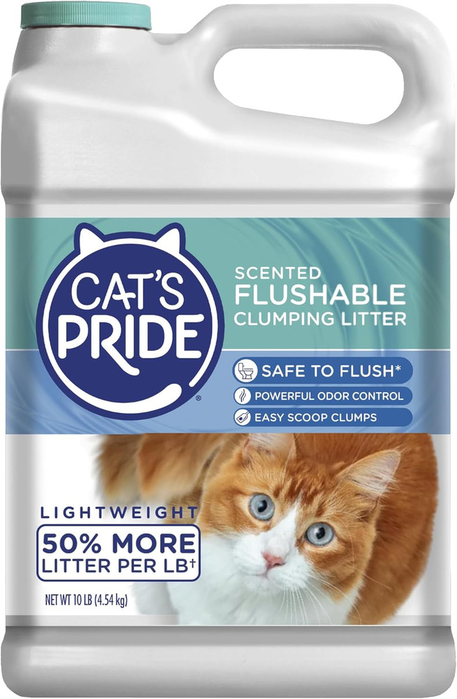 Lightweight Clumping Litter: Flushable - Powerful Odor Control - Scented, 10 Pou