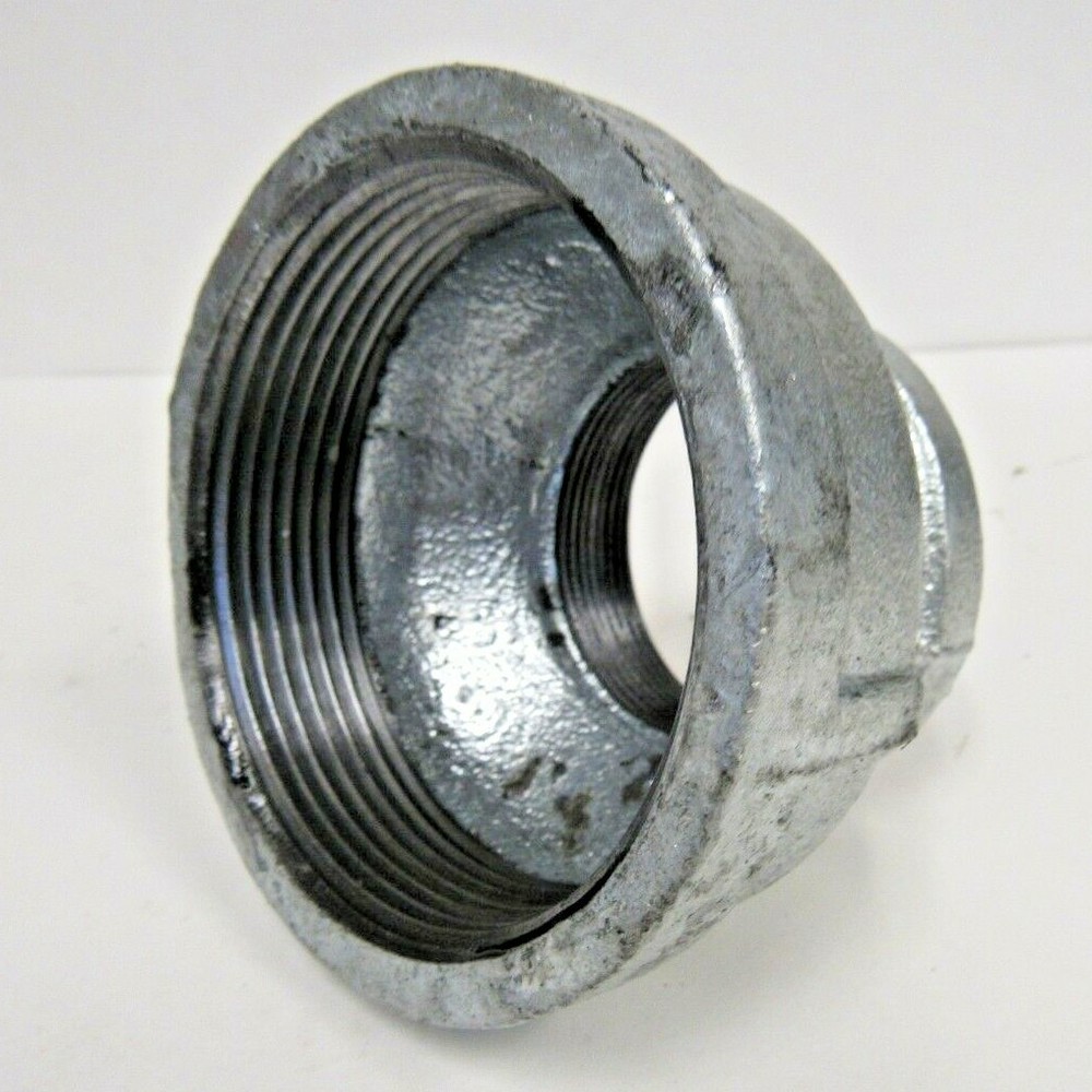 New 4 inch X 2 inch Galvanized Bell Reducing Coupling FNPT Thread