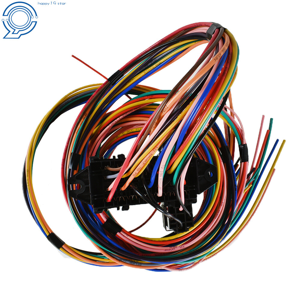 14 Circuit Universal Wire Harness 14 Fuse 12v Street Hot Rat Muscle Rod Wiring