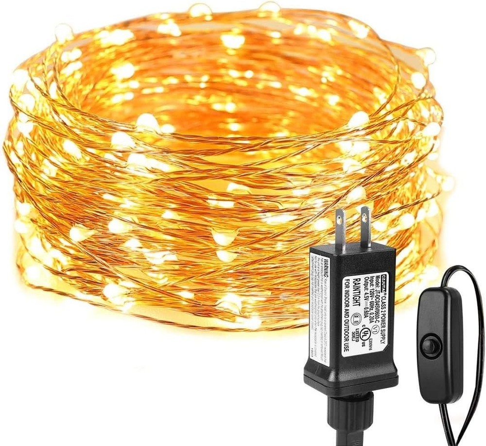 100 LED Warm White Copper Wire String Lights – Perfect for Any Occasion