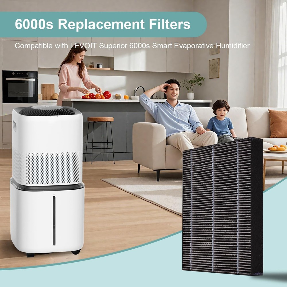 Humidifier Filters Replacement for Levoit 6000S Smart Evaporative Humidifier 4Pc