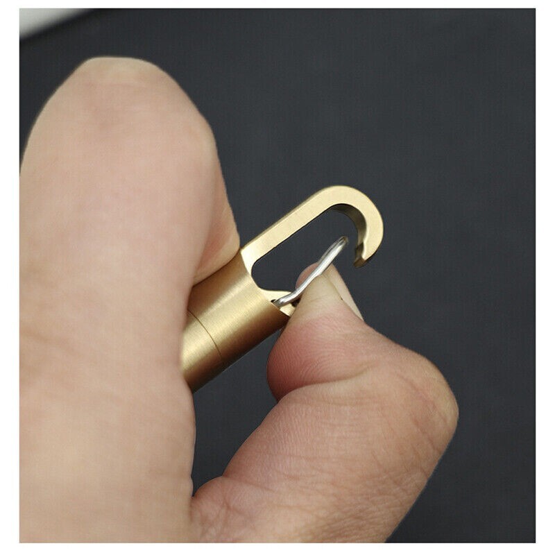 Solid Brass Keychain Waterproof Box Portable Integrated Medicine Pill EDC Box