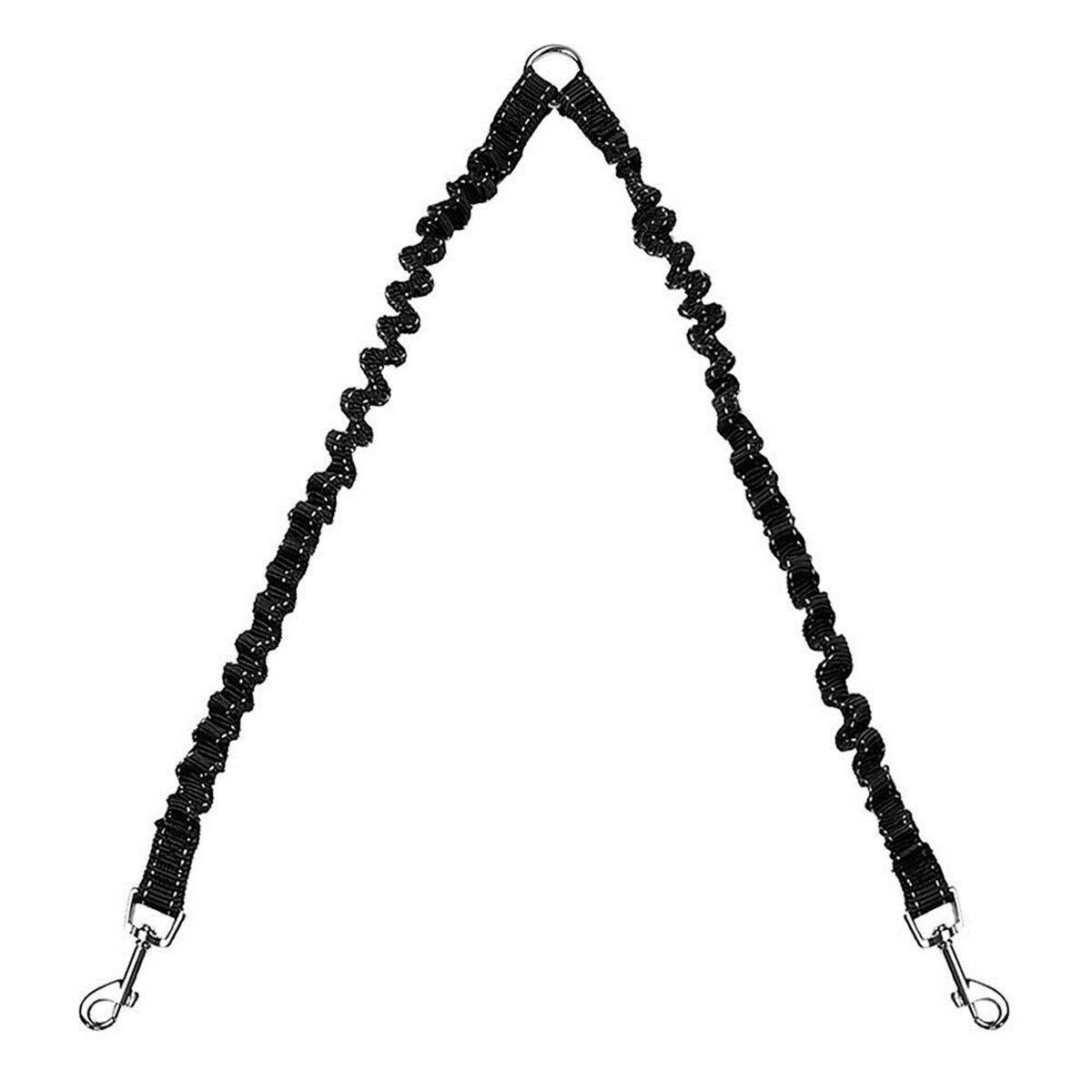 Strong Nylon 2 Way Dog Coupler Leash Bungee Double Lead Twin Two Dogs Walking