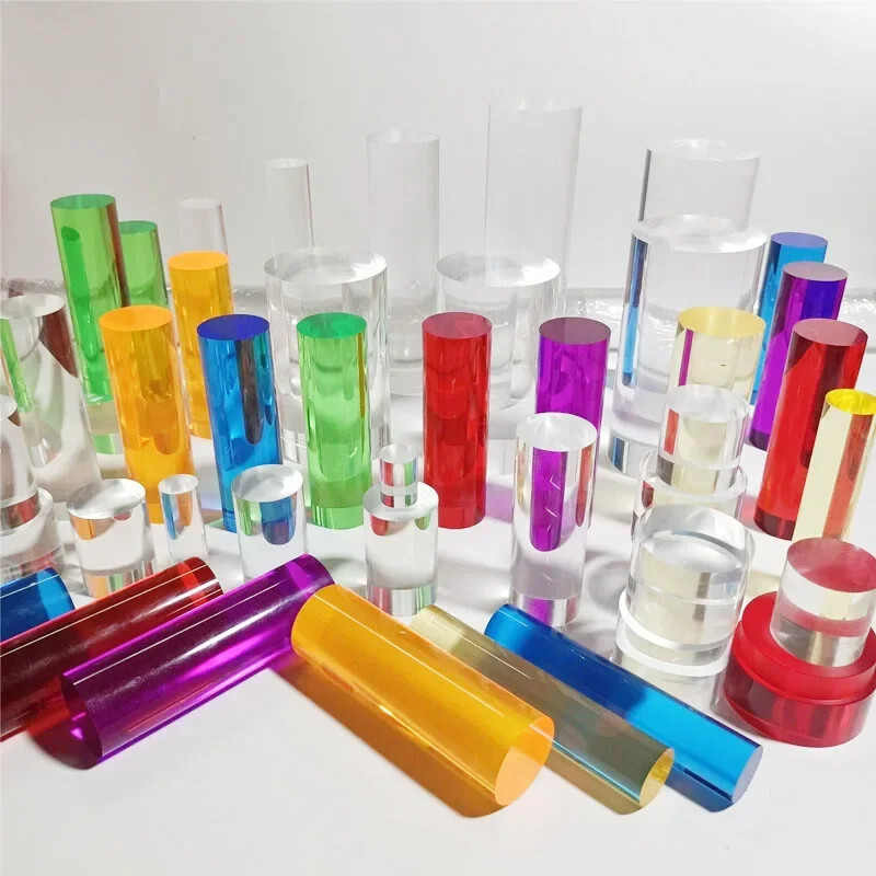 Colourful Solid Acrylic Plexiglass Round Rod Circular Bar Transparent PMMA