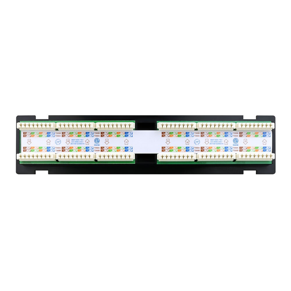 Construct Pro 12-Port Cat6 Wall Mount Patch Panel, RoHS Compliant