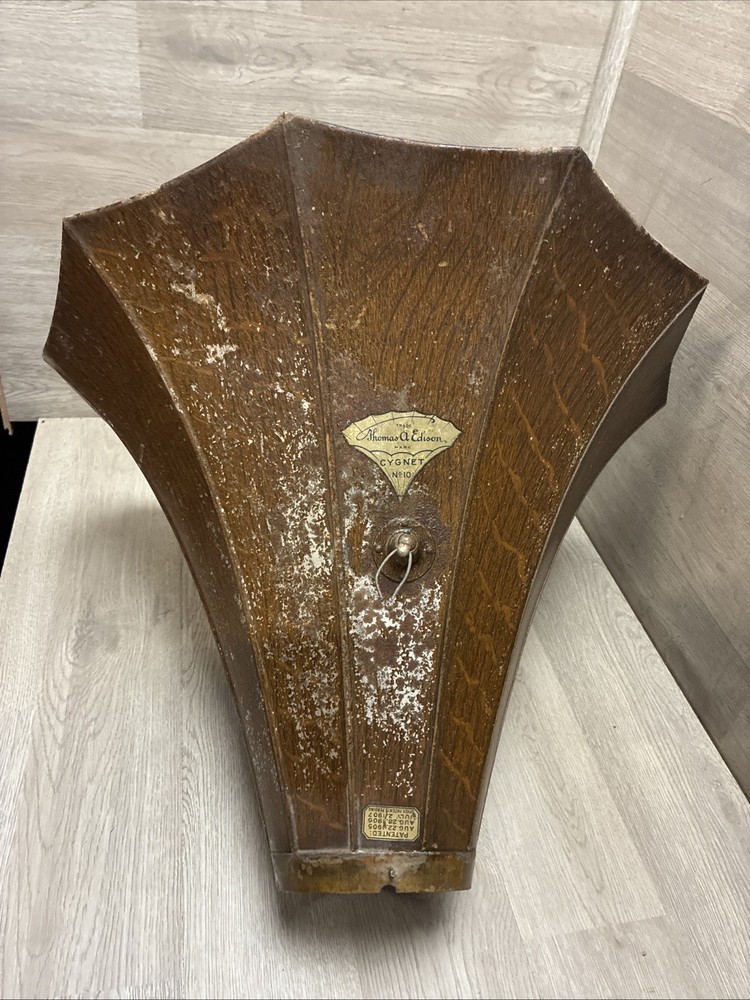 EDISON PHONOGRAPH CYGNET HORN GRAIN PAINTED BELL SECTION