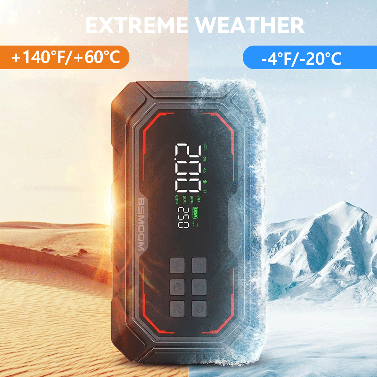 BSMOOM 8000A 12V Car Jump Starter Power Bank With Air Compressor Battery Booster