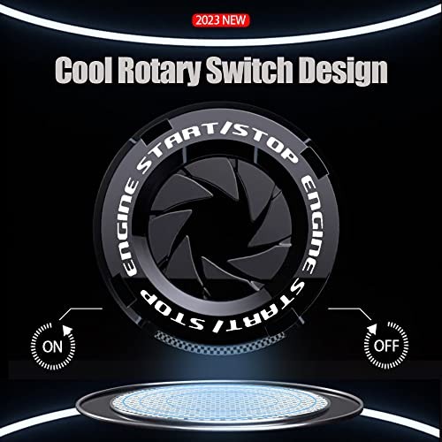 Rotary Push Start Button Cover, Car Engine Push to Start Stop A-Classic-Black