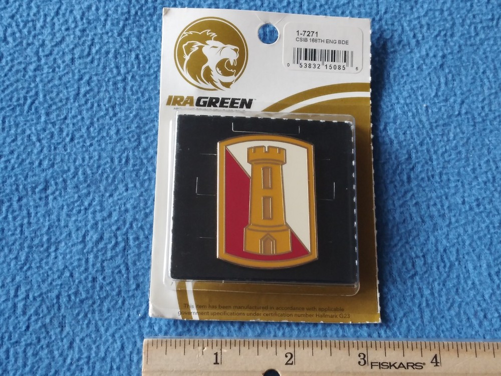 LARGE - 2 INCH - CSIB 168th ENGINEER BRIGADE PIN - NEW