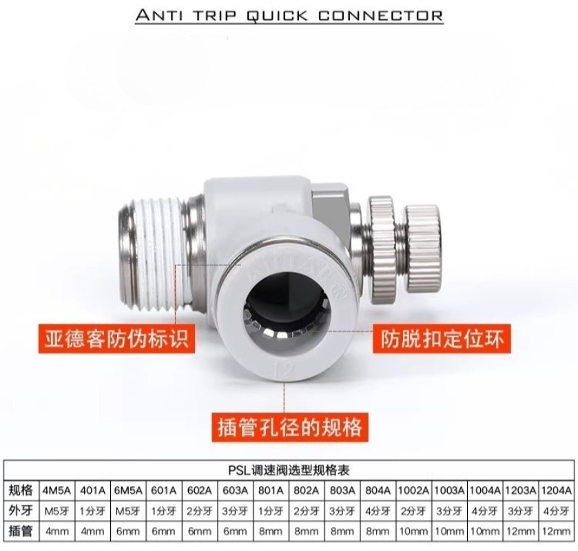 10pcs AirTAC Pneumatic Control Joint Throttle Valve PSL1003A