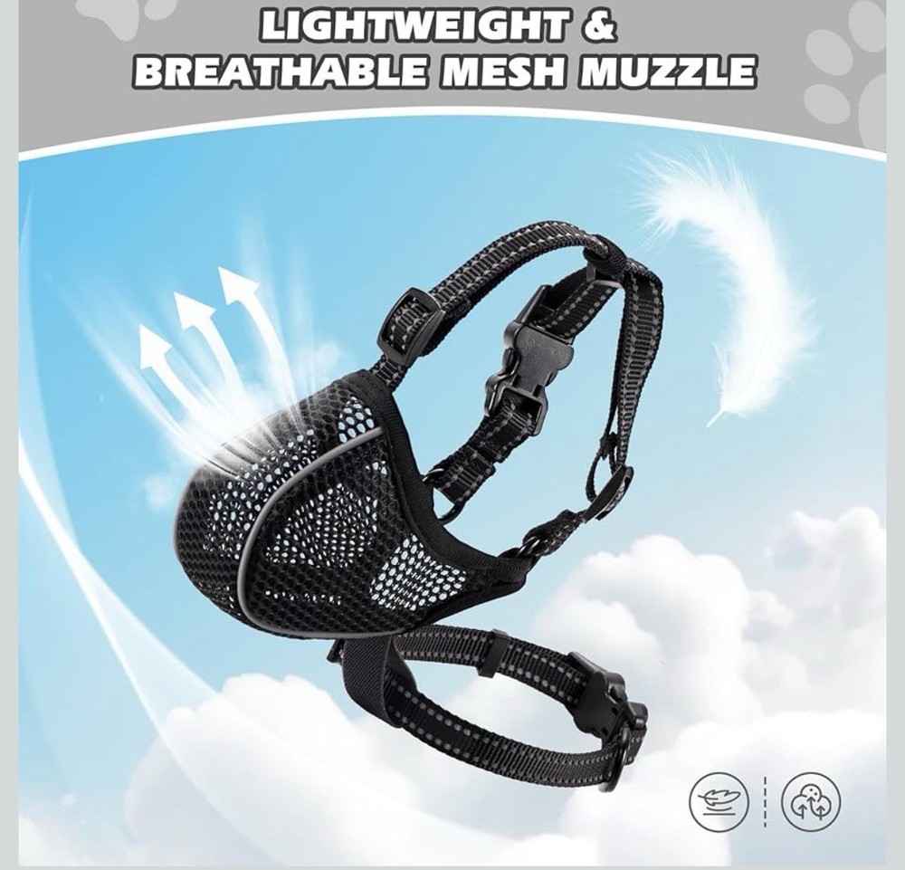 Dog Muzzle,Mesh Soft Muzzle for Medium Sized Dogs, M,