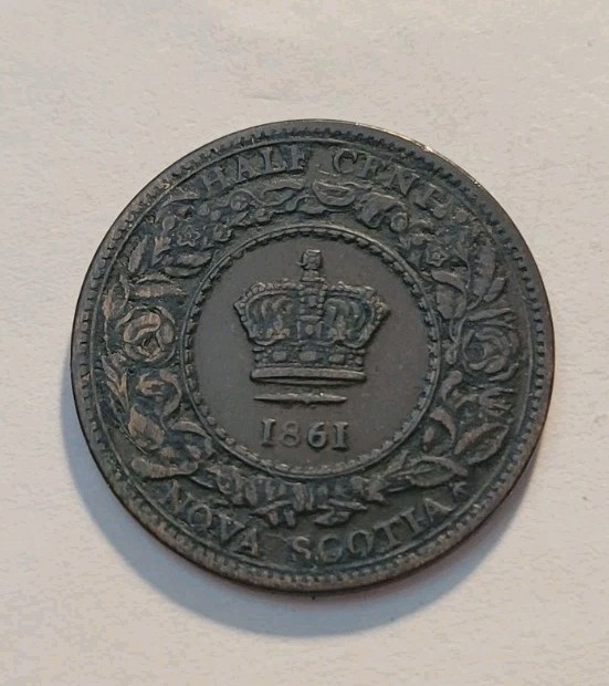1861 Nova Scotia Canada 1/2 Cent