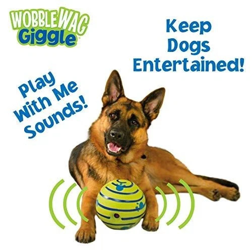 Wobble Wag Giggle Ball, Interactive Dog Toy, Fun Giggle Sounds When Rolled