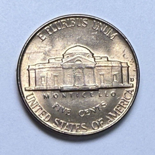 1948-D Jefferson 5c ~ Uncir. GEM BU ~ Great Luster ~Multiple Steps~From Roll~N02