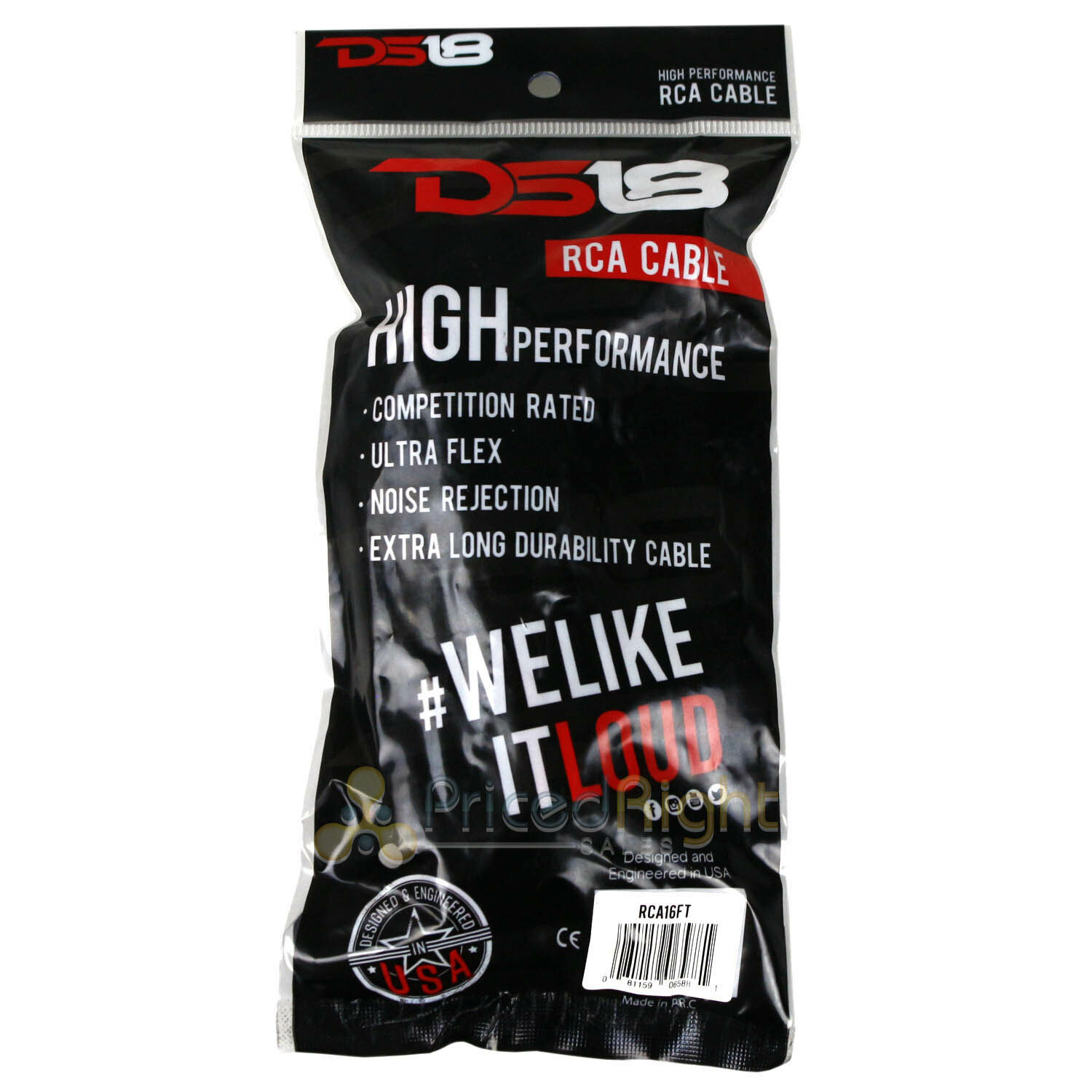 DS18 16 FT 2 Channel Shielded Twisted Ultra Flex Interconnect Audio RCA Cable