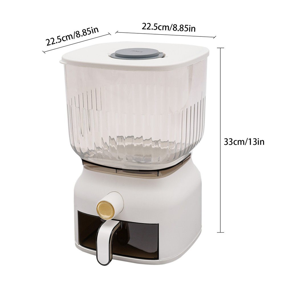 22lbs Square Rice Dispenser Grain Container Kitchen Organizer With Rice Cup