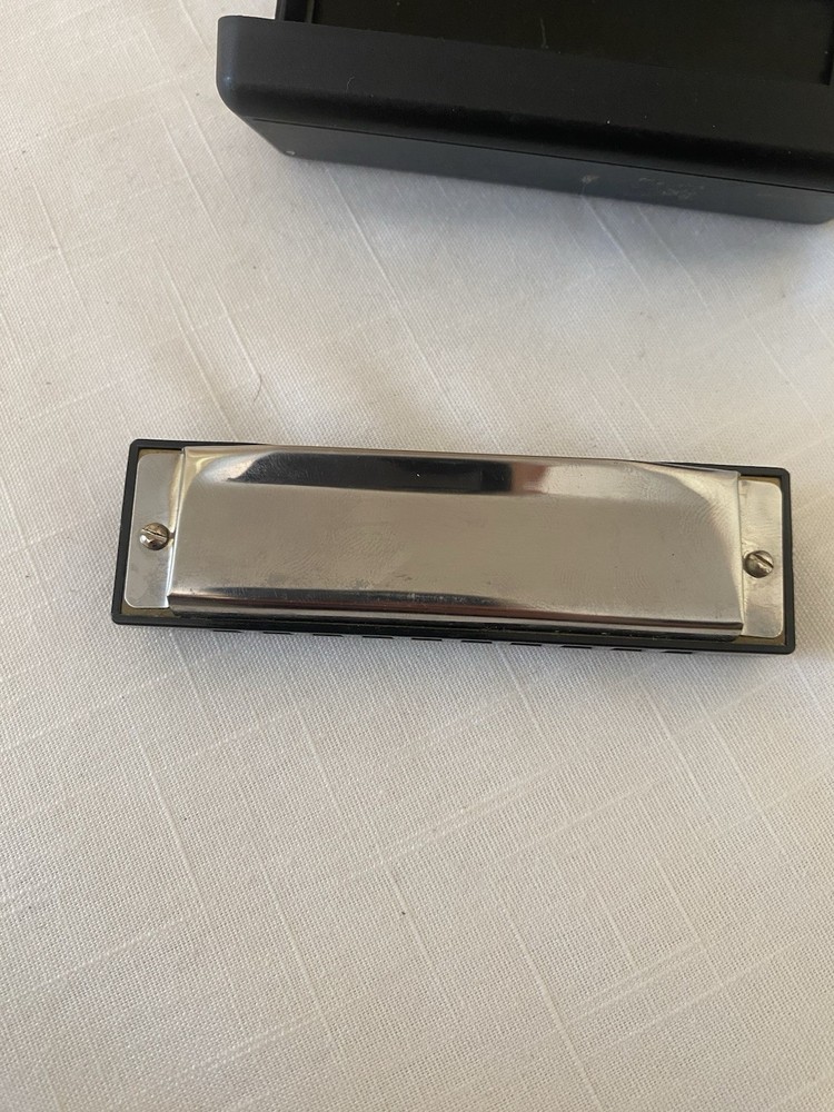 Silver Key C Harmonica With Hard Case