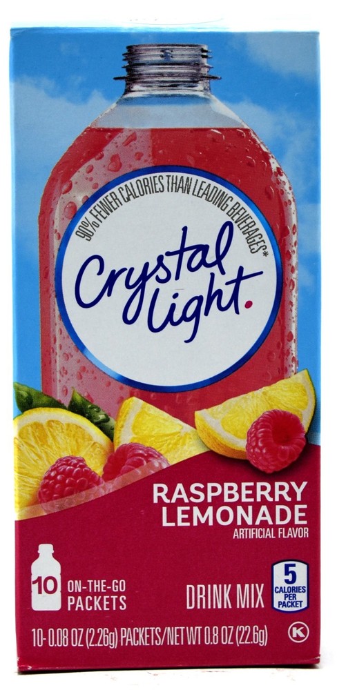 4 10-Packet Boxes Crystal Light Raspberry Lemonade On The Go Drink Mix