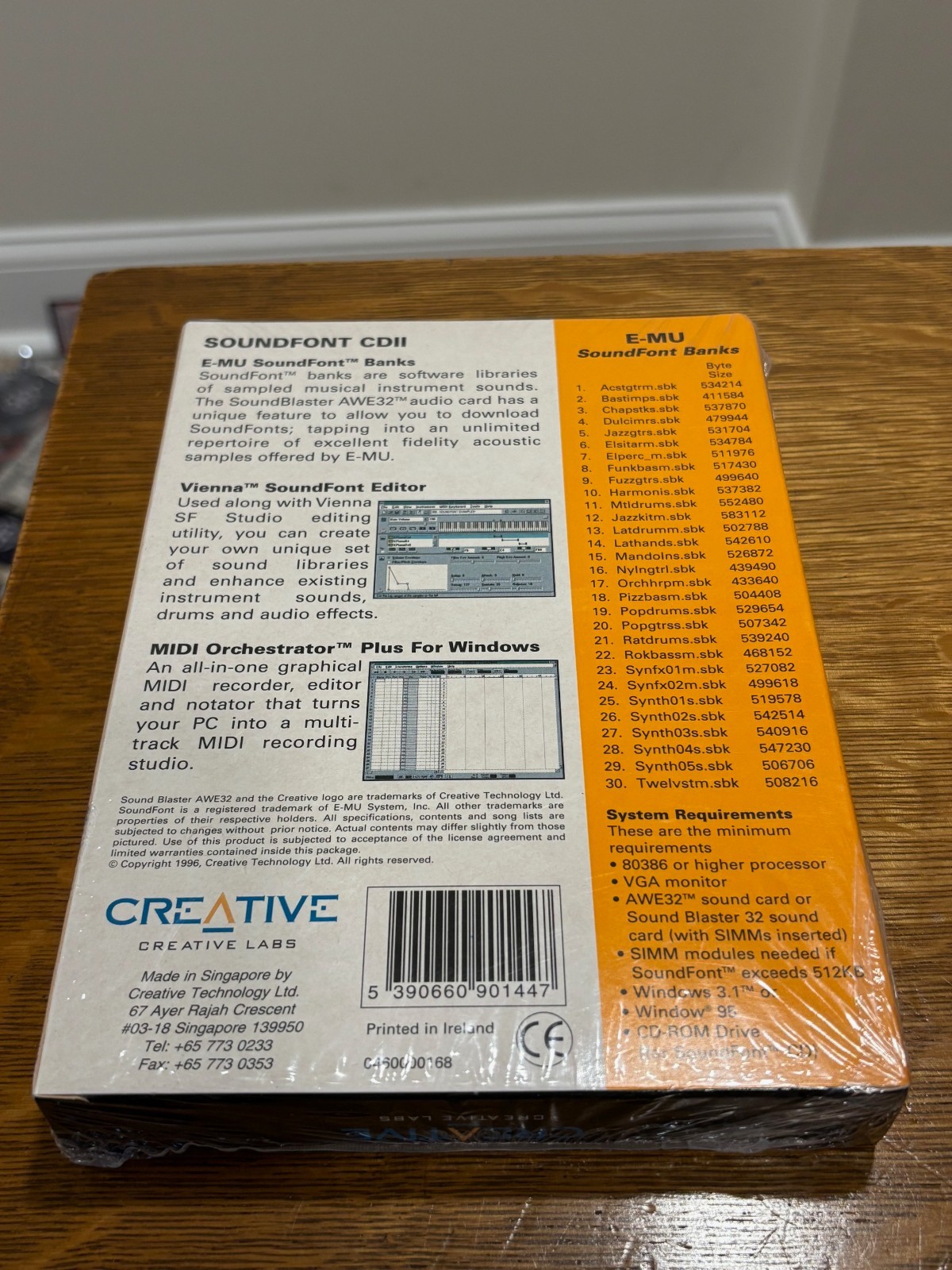 Creative Sound Blaster E-MU SoundFont Banks Software New Sealed Vintage PC