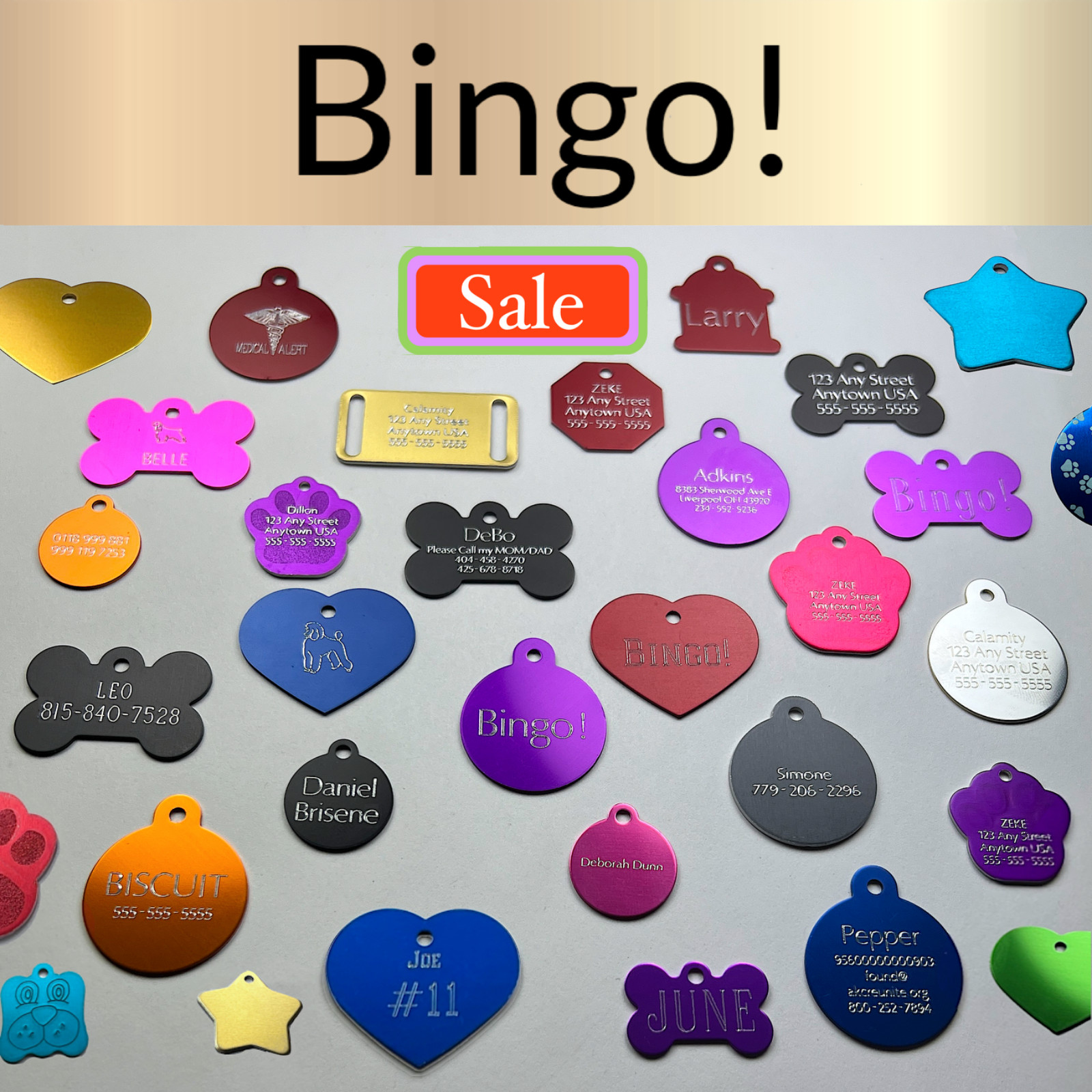 Custom Engraved Dog Tags Personalized Dog Collar Pet Tags Engraved Pet ID SALE