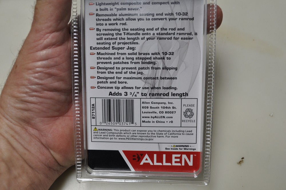 T-HANDLE RAM ROD EXTENSION Black Powder Muzzleloader Thunder Cloud 87112A