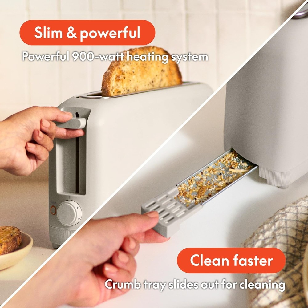 bella 2 Slice Slim Toaster, Fits-anywhere™ Kitchenware, 6 Setting Shade Control