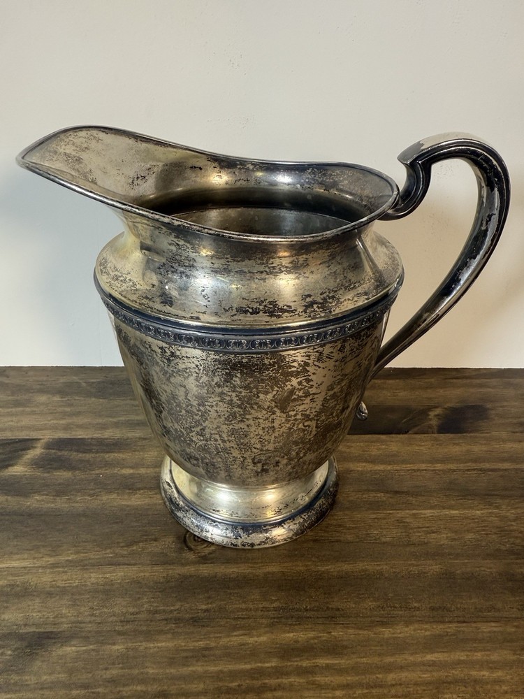 Vintage Silverplate Water Pitcher Jug Decorative Serving Tableware