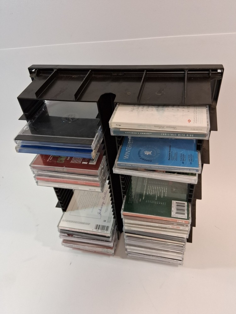 CD 60 Compact Disc Storage Holder Black Plastic PLEASE READ DECRIPTION