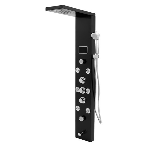 LED 3-Handle Shower Kit Rainfall Shower Panel Tower System Shower Head Waterfall