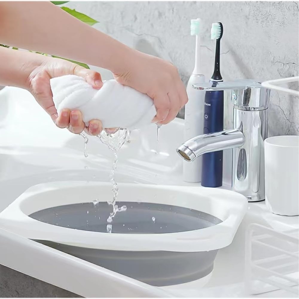 Collapsible Plastic Wash Basin 5L 1.4 Gallon Foldable Dishpan Small Bathtub