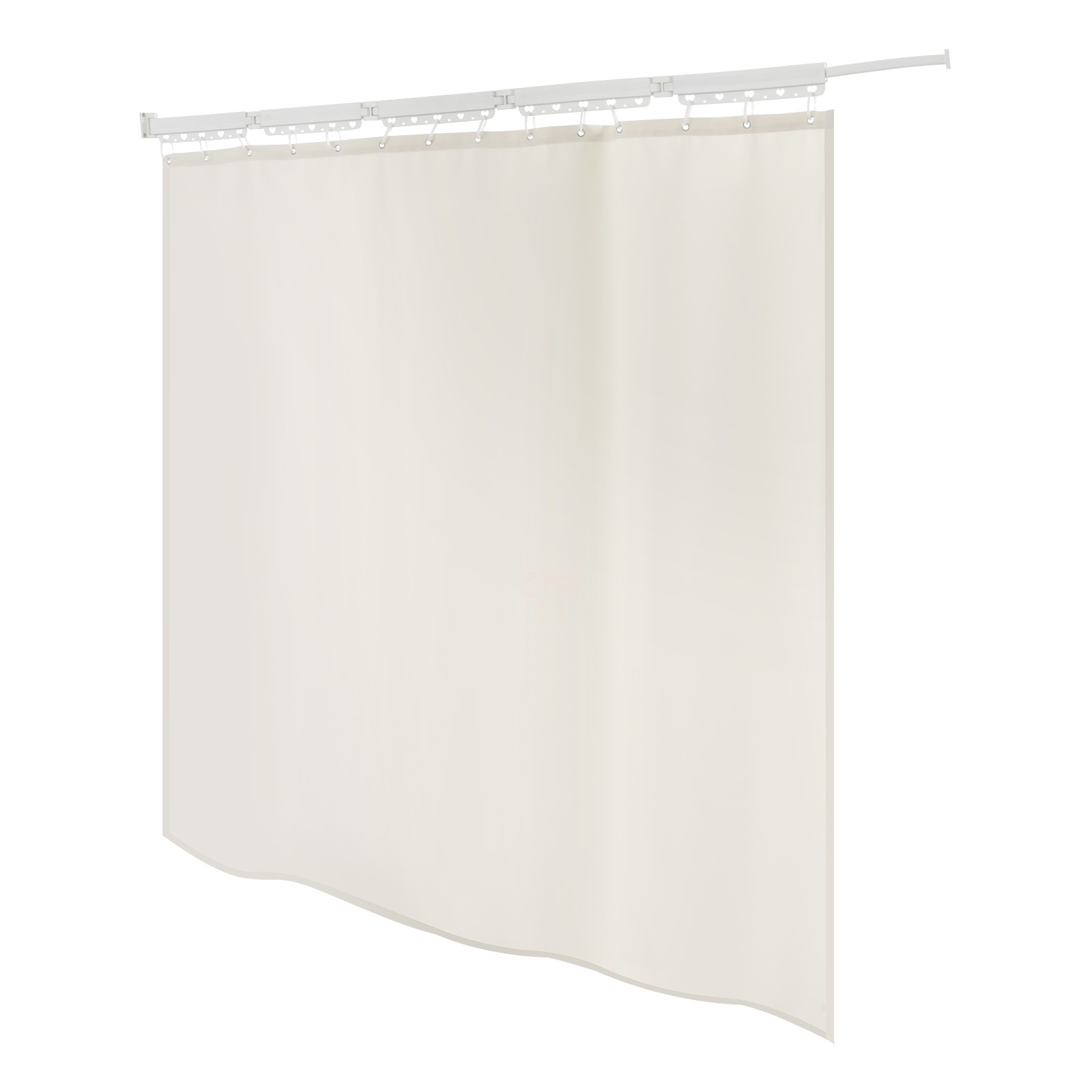 Bathroom Shower Curtain Folding Shower Curtain Rod Wall Mounted 110.23 lbs Load