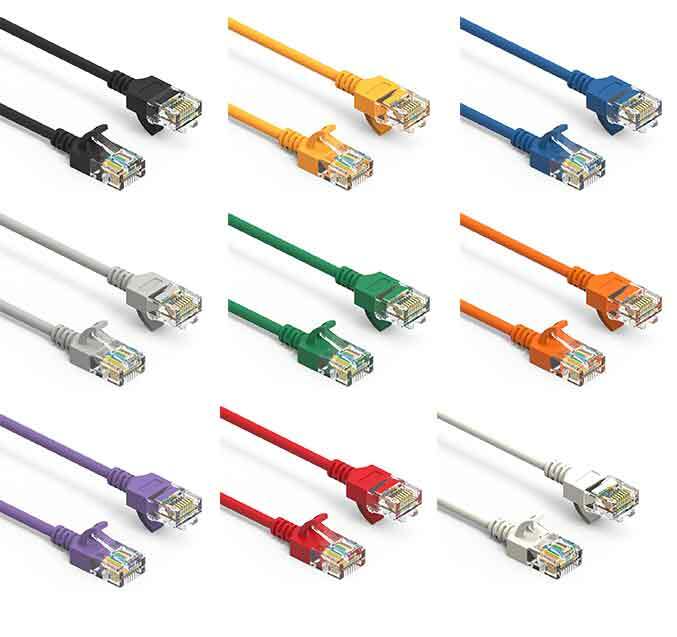 Pro Serials Slim Cat6a RJ45 Patch Cable Wire Ethernet LAN Network Internet .28