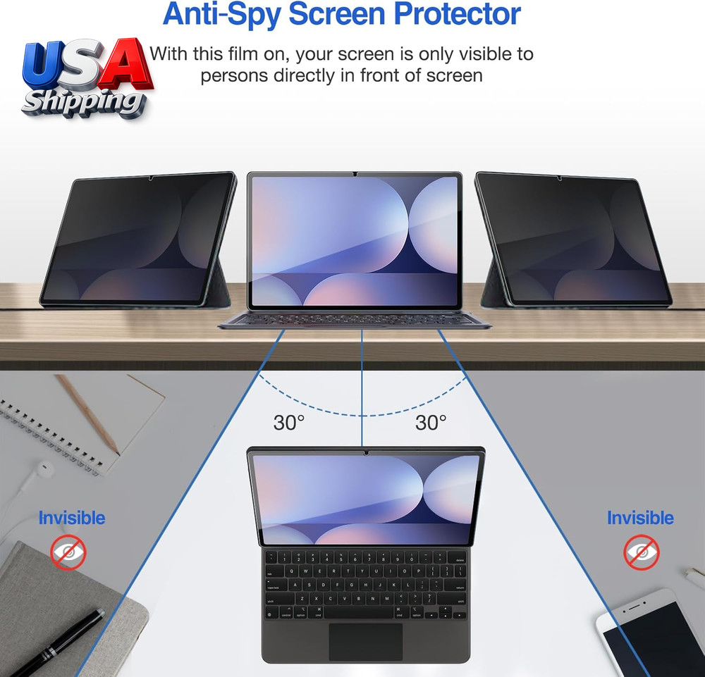 Privacy Screen Protector for Galaxy Tab S10 Plus/S9 FE Plus/ S9 Plus/ S8 Plus/ S