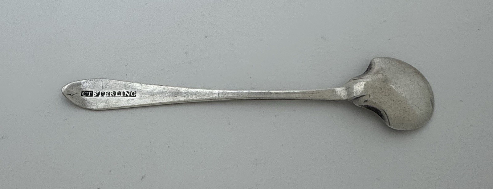 CARDEN TERRY Rare Cork Irish Provincial Sterling Silver Mustard Salt Spoon Scoop