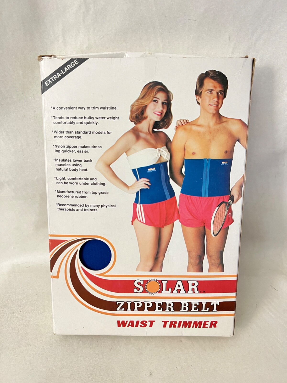 Vintage SOLAR Zipper Belt Waist Trimmer Extra-Large 39"-42" NOS NEW! Bollinger