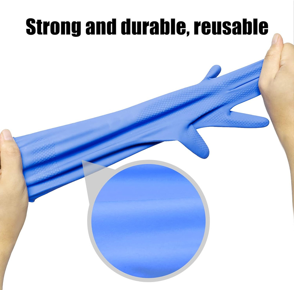 Reusable Rubber Cleaning Gloves - Medium (Pack of 6)