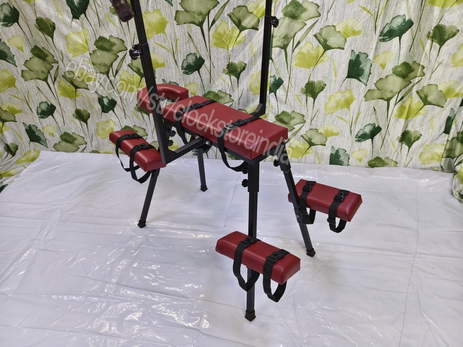 Portable Heavy Duty Bench Table Wine Color