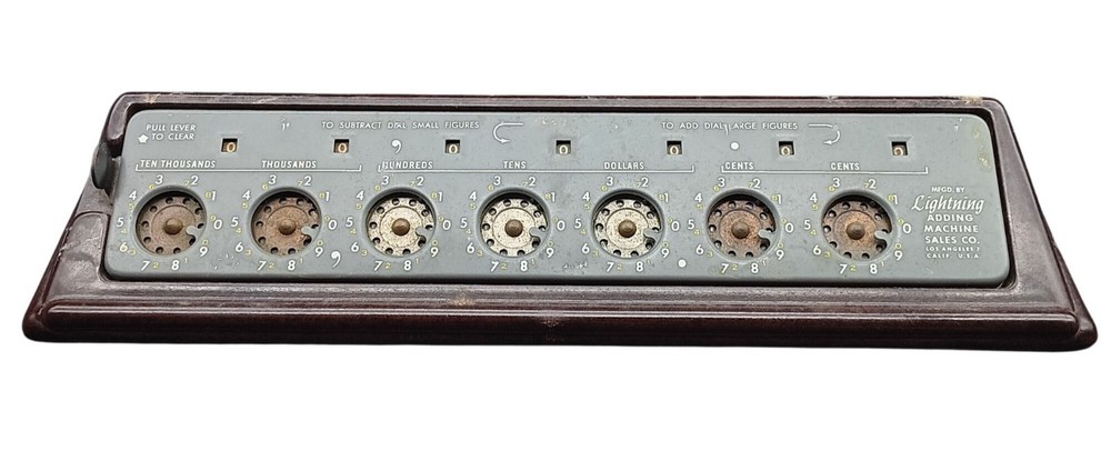 Vintage Lightning Adding Machine by Adding Machine Sales Co. Los Angeles USA Mec