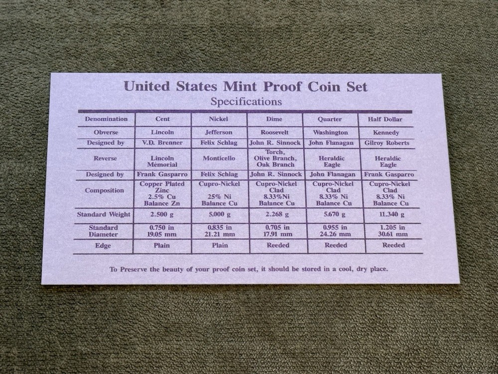 US Mint 1993 Proof Set Uncirculated San Francisco Multiple Denominations