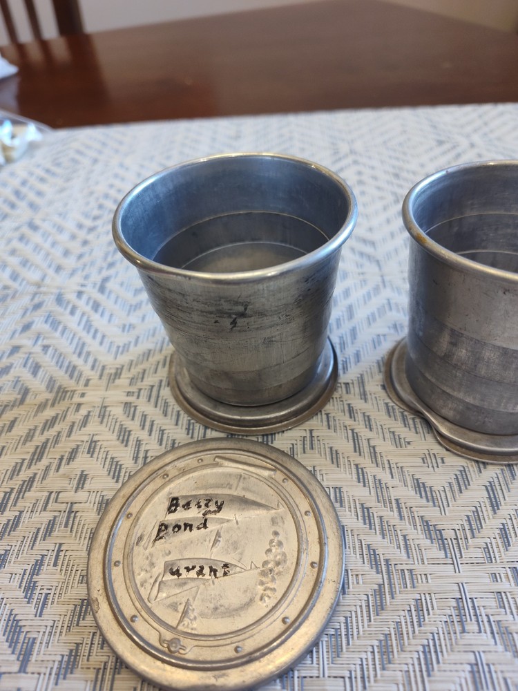 3 Collapsible Metal Cups, Camping/Hiking