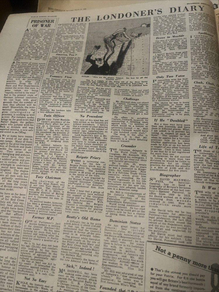WW 2 Evening Standard 14/02/1945 Newspaper