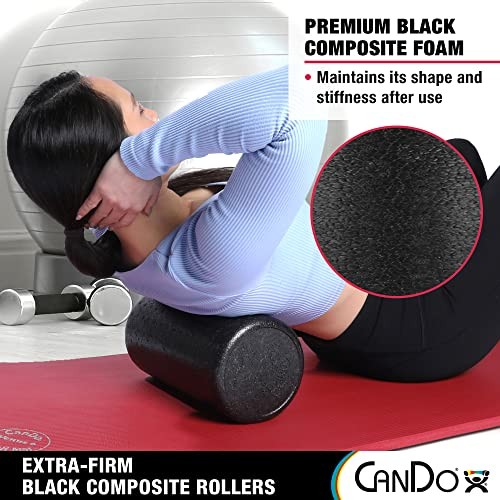 Black Composite High-Density Foam Rollers for Muscle 6" x 12" Round